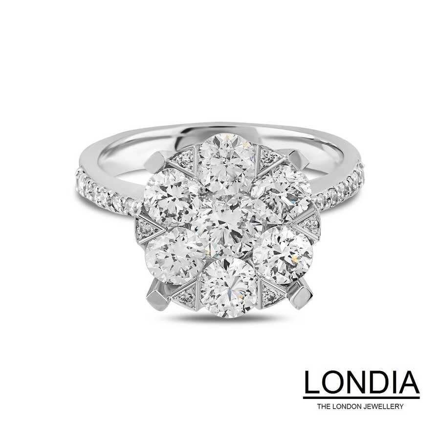 Buy quality Subtle 18 Karat Gold And Diamond Cluster Ring in Surat