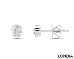Londia Natural Diamond Stud Earring / Unique Round Cut Diamond Earring / 100DE671 - 