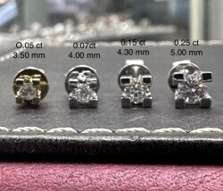 Londia Natural Diamond Stud Earring / Unique Round Cut Diamond Earring / 100DE290 - 4