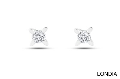 Londia Natural Diamond Stud Earring / Unique Round Cut Diamond Earring / 100DE862 - 2