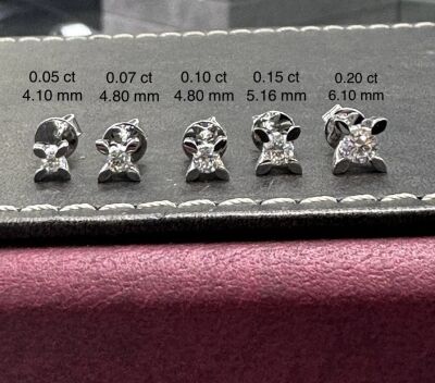 Londia Natural Diamond Stud Earring / Unique Round Cut Diamond Earring / 100DE862 - 4
