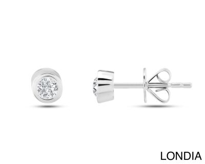 Londia Natural Diamond Stud Earring / Unique Round Cut Diamond Earring / 100DE671 - 1