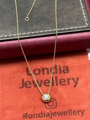 Londia Solitär Halskette / (0,37 Karat) Diamant Halskette 1134212 - 2