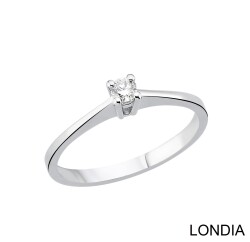 0.10 Karat Natürlicher Diamant Verlobungsring / Minimalistisch Design Ring / 1135908 - 