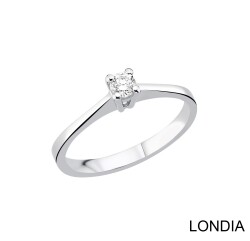 0.10 Karat Natürlicher Diamant Verlobungsring / Minimalistisch Design Ring / 1135909 - 