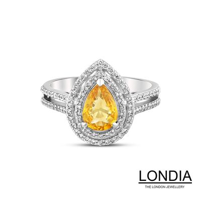 1.20 ct Natural Citrin and 0.50 ct Diamond Design Ring / 1119818 - 1