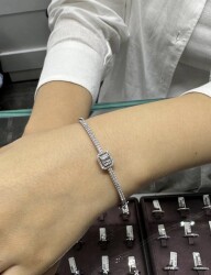 Natürlicher Baguette Diamant /Armband (0.59 Karat) Gold Design Armband / 1129685 - 2