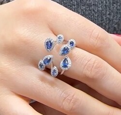 Ocean by Londia Natural Sapphire and Diamond Design Ring 1126599 - 2