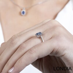 Oval Cut Sapphire and Diamond Wedding Sets DS1117521 - 4
