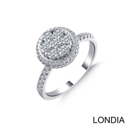 0.87 ct Cluster Ring / Brillant Ring / Unique Round Cut Diamond Ring / 14K Gold / For Woman Gift 1129481 - 1