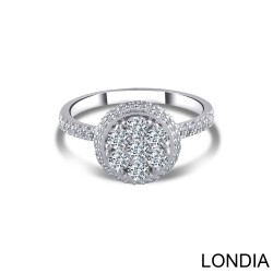 0.87 ct Cluster Ring / Brillant Ring / Unique Round Cut Diamond Ring / 14K Gold / For Woman Gift 1129481 - 2