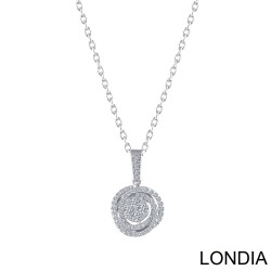 Rose Necklace /Diamond Intertwined Necklace / Unique Round Cut Diamond Necklace / 14K Gold / Diamond Necklace / For Woman 1129342 - 
