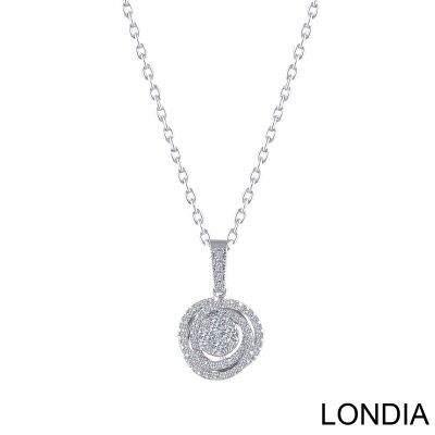 0.35 ct Rose Necklace /Diamond Intertwined Necklace / Unique Round Cut Diamond Necklace / 14K Gold / Diamond Necklace / For Woman 1129342 - 1