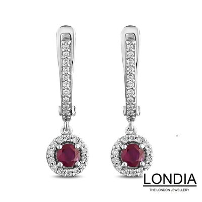 Round Cut Ruby and Natural Diamond Wedding Set DS1118818 - 4
