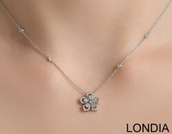 Sakura By Londıa /Diamond Necklace / 18 k Gold / Brillant Necklace / Unique Pear and Raund Cut Diamond Necklace / valentines'day gift 1128830 - 