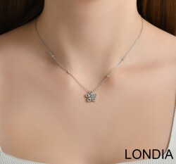 0.40 ct Sakura Necklace / With Natural Pear and Round Cut Diamond Necklace / 1128830 - 3