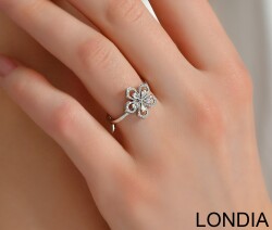 Sakura By Londıa Diamond Ring / Unique Pear and Round Cut Diamond Ring /18k Gold / Brillant Fashion Ring / Valentines'day gift 1128832 - 