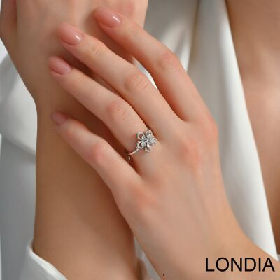 Sakura By Londıa Diamond Ring / Unique Pear and Round Cut Diamond Ring /18k Gold / Brillant Fashion Ring / Valentines'day gift 1128832 - 2