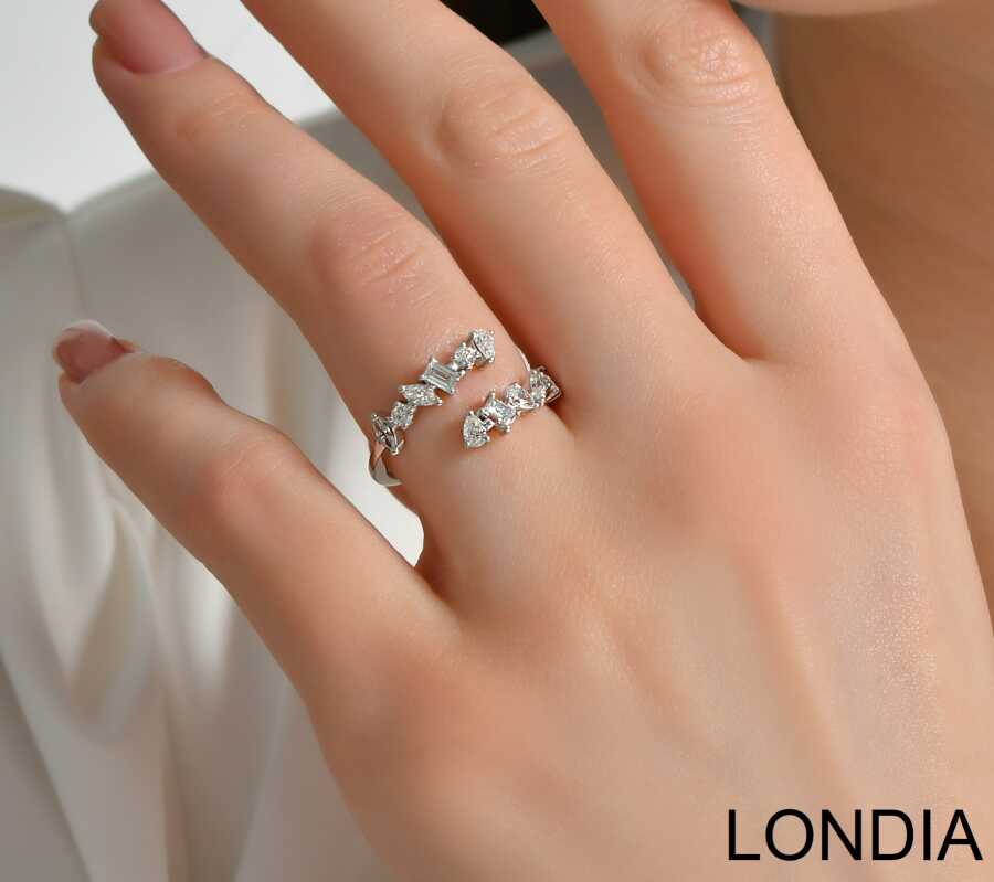 14K White Gold Dancing Diamond Fashion Ring