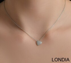 0.30 ct. Londia Natural Diamond Heart Necklace / Design Hear Pendant / Valentine's Day Gift / 1128214 - 3