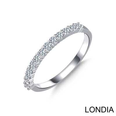0.33 ct Wedding Ring /Half Eternity Diamond Ring / 14K Solid Gold / Genuine Diamond Ring / Wedding Ring /Round Cut Brilliant Ring / 1127312 - 1
