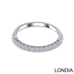 0.33 ct Wedding Ring /Half Eternity Diamond Ring / 14K Solid Gold / Genuine Diamond Ring / Wedding Ring /Round Cut Brilliant Ring / 1127312 - 2