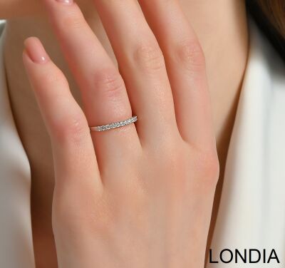 0.33 ct Wedding Ring /Half Eternity Diamond Ring / 14K Solid Gold / Genuine Diamond Ring / Wedding Ring /Round Cut Brilliant Ring / 1127312 - 3